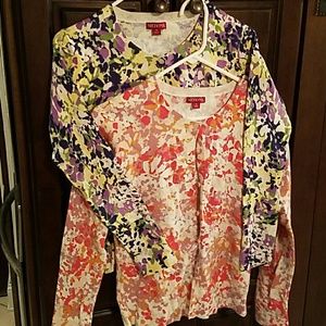 Pair of Colorful Print cardigans